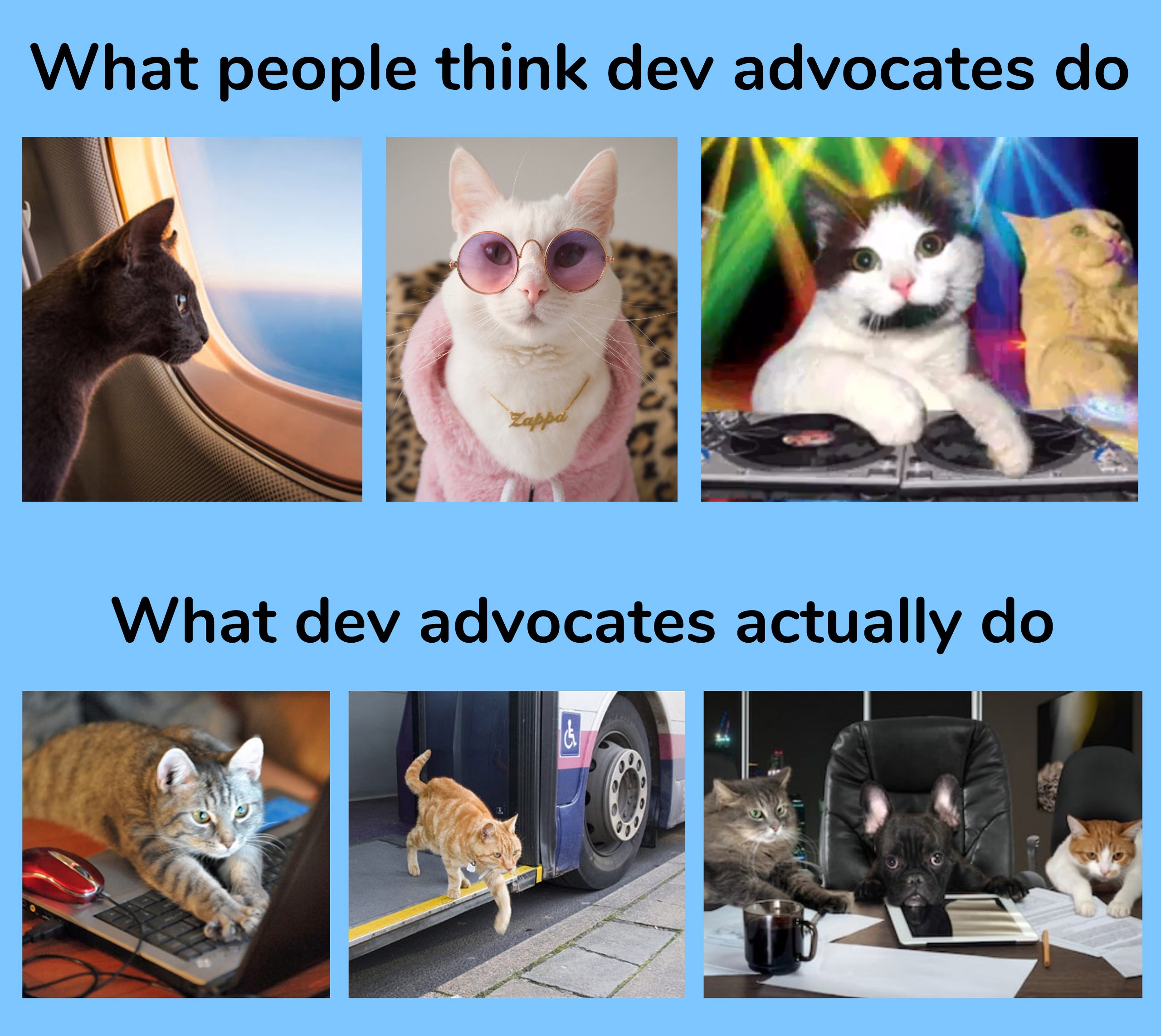 What people think dev advocates do versus what they actually do